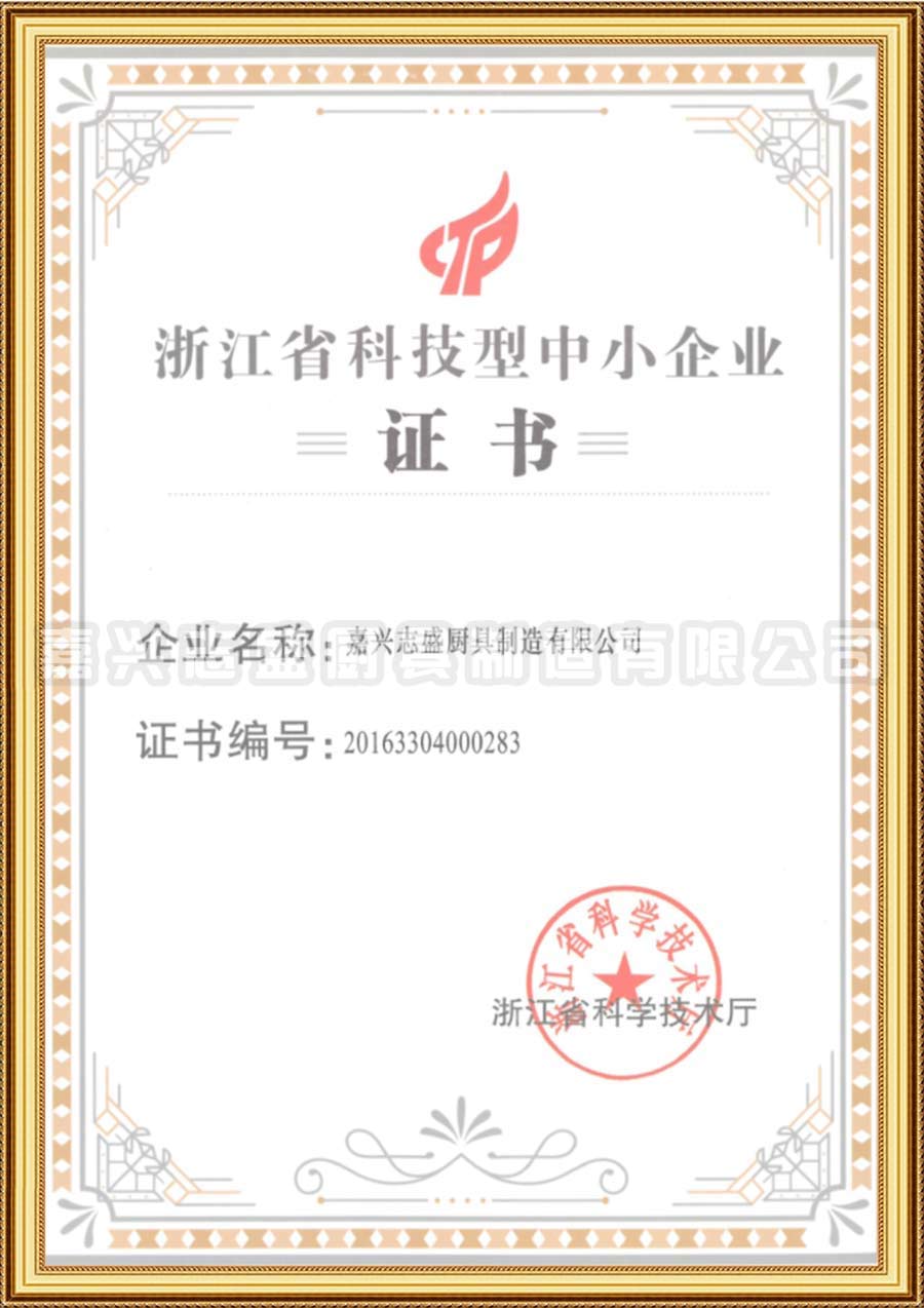 浙江省科技型中小企業(yè)證書(shū)